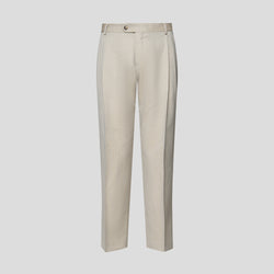 HERITAGE beige Anzughose mit Fischgrätenmuster