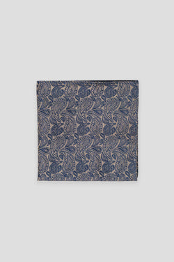 Paisley-Seideneinstecktuch in Gold & Blau