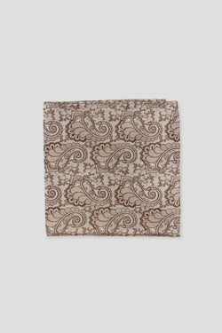 Beiges Paisley-Seideneinstecktuch