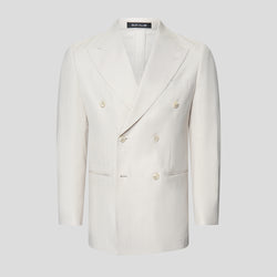 PRESTIGE off-white dobbeltradet hørblazer