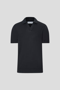 Schwarzes Kurzarm-Poloshirt