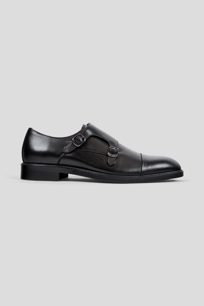 Sort dobbelt monk strap sko Ahler