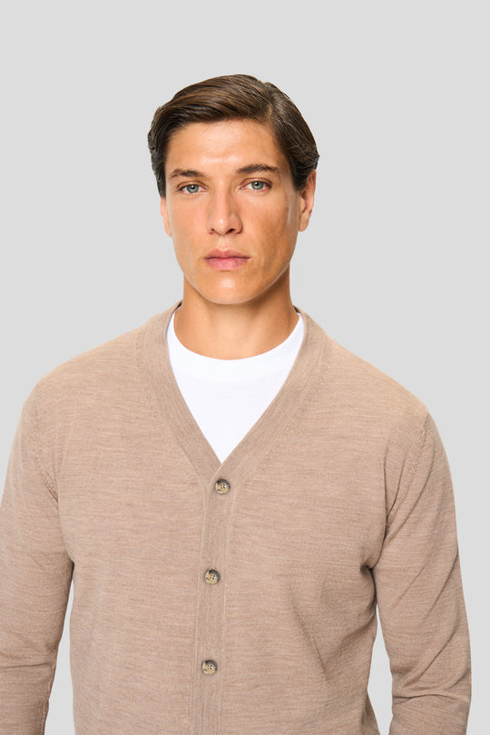 Sand merino cardigan