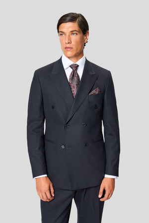 PREMIUM marineblauer doppelreihiger Blazer mit Nadelstreifen