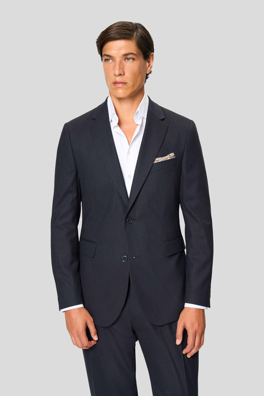 PREMIUM marineblauer Anzug mit Nadelstreifen