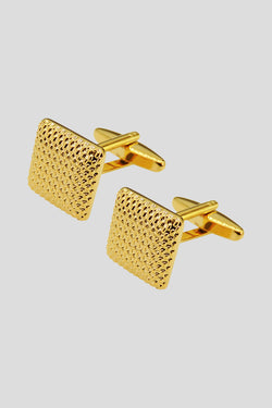 Abgerundete, gemusterte goldene Manschettenknöpfe