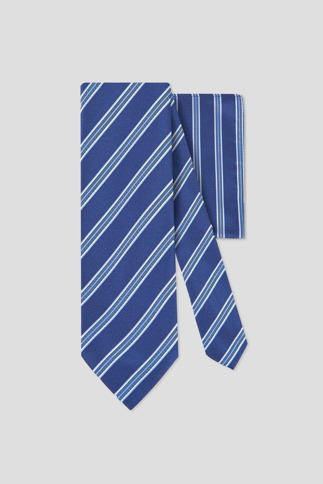 Slips & lommekluds pakke (Blå & hvid stribet) suitclub.dk