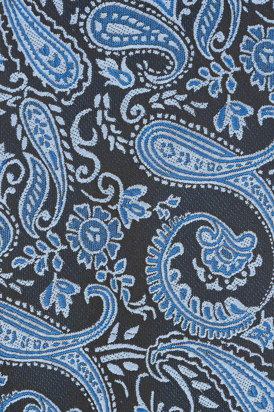 Slips & lommekluds pakke (Blå & sort paisley) suitclub.dk