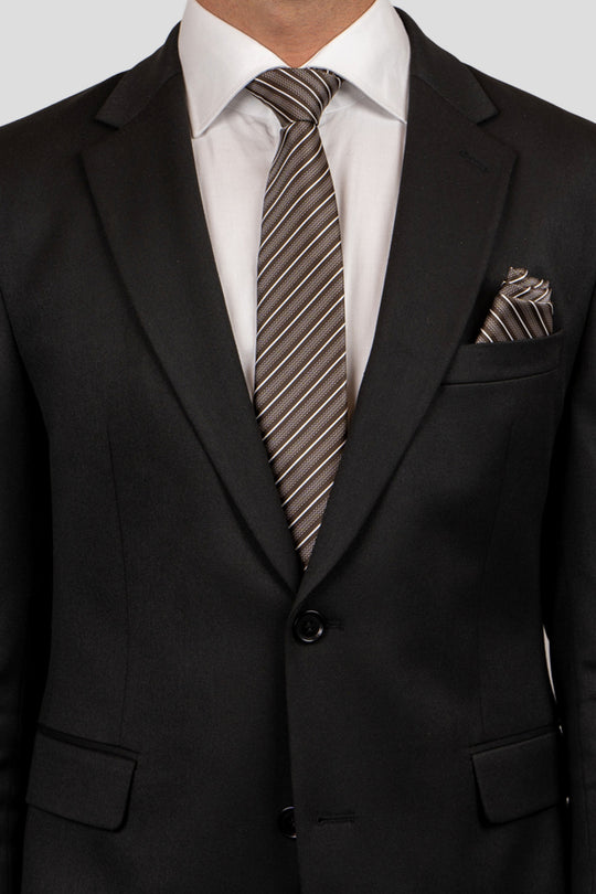 Slips & lommekluds pakke (Brun & hvid stribet) suitclub.dk