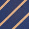 Krawatten- und Einstecktuch-Set (marineblau & goldgestreift)