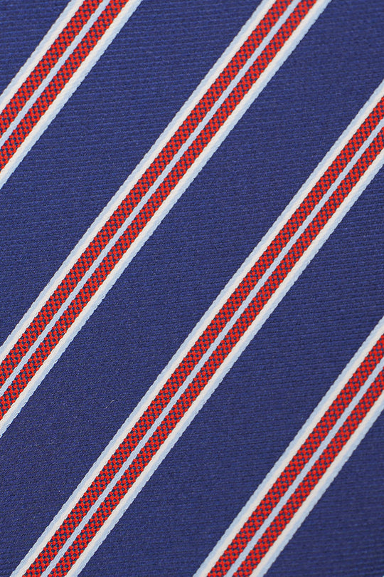 Slips & lommekluds pakke (Navy & rødt stribet) suitclub.dk