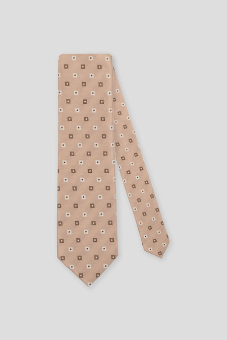 Beige geblümte Krawatte