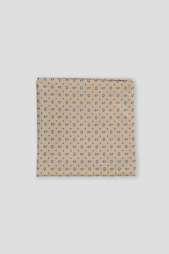 Beige dråbemønstret lommeklud PVD