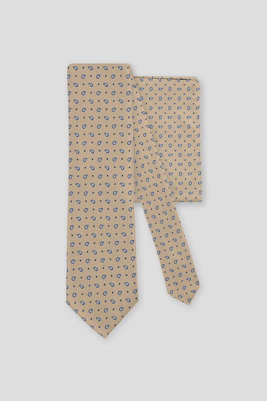 Slips & lommekluds pakke (Beige dråbemønster) suitclub.dk