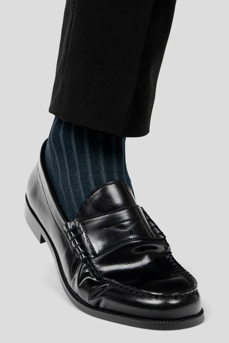 Gerippte Socken in Marineblau