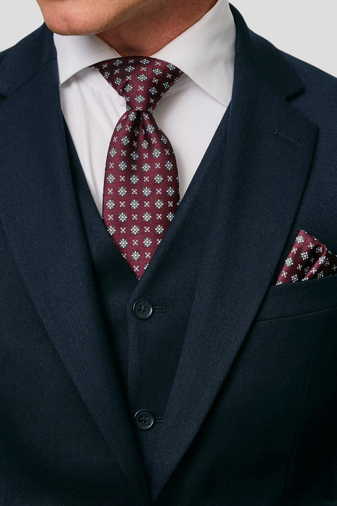 Slips & lommekluds pakke (Bordeaux blomstret) suitclub.dk
