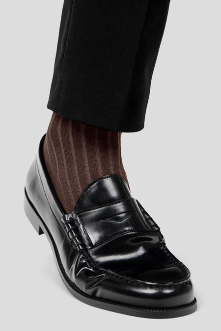 Braune Rippsocken