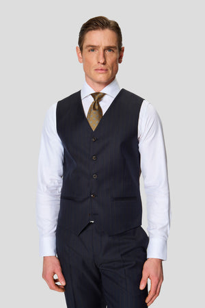 HERITAGE marineblaue Weste mit Nadelstreifen