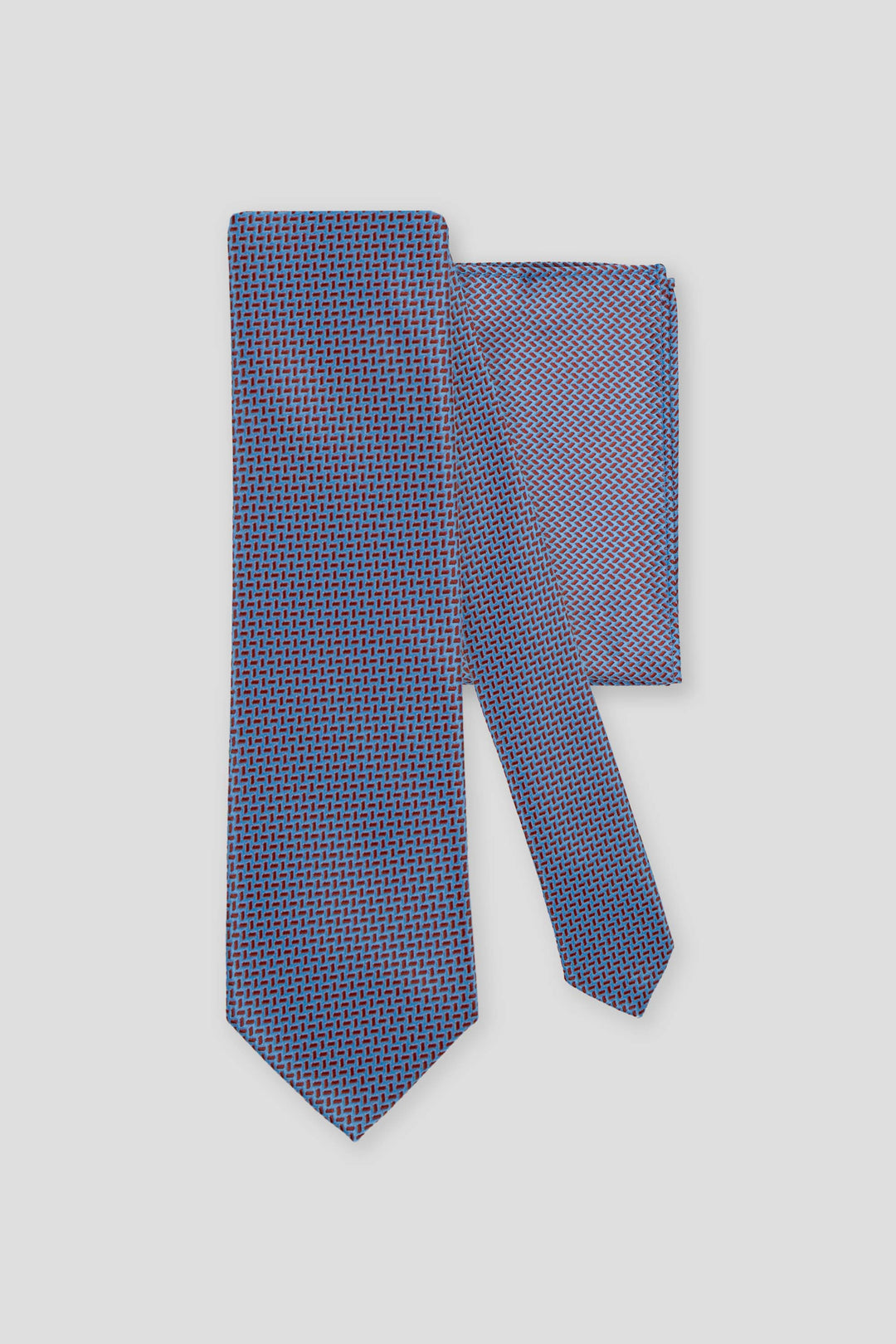 Slips & lommekluds pakke (Lyseblåt & orange geometri) suitclub.dk