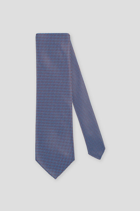Lyseblåt & orange geometrisk slips