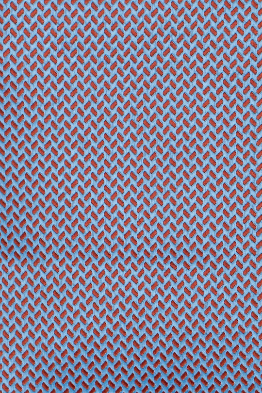 Lyseblåt & orange geometrisk slips PVD