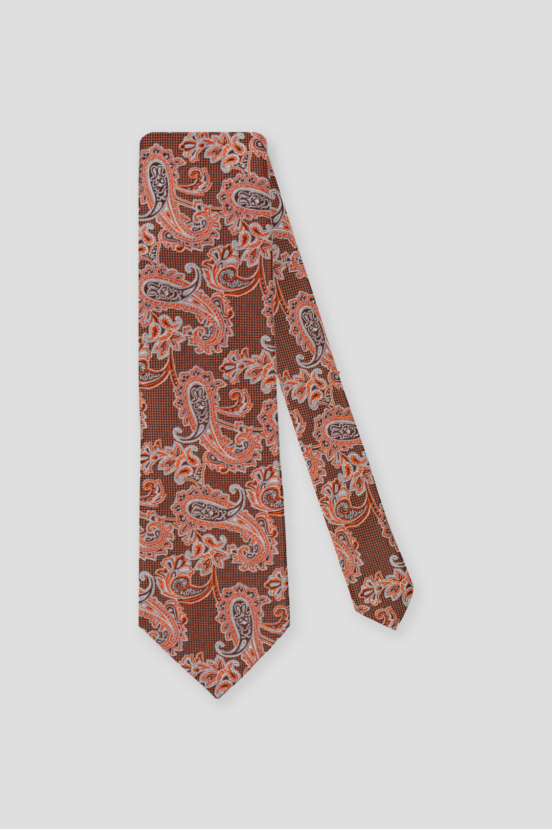 Orange prikket paisley silkeslips PVD