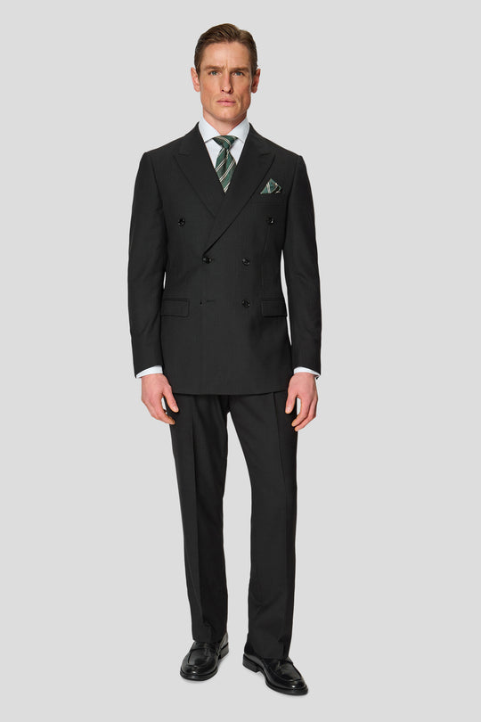 PREMIUM sort dobbeltradet blazer med sildeben MBO