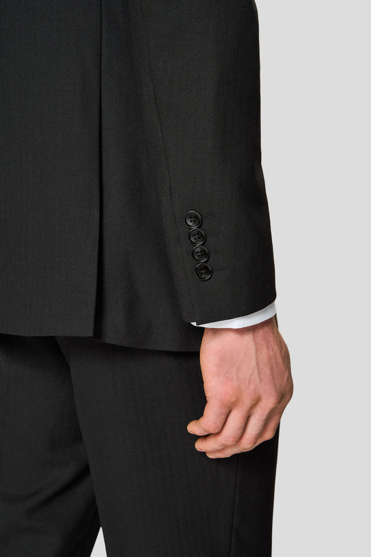PREMIUM sort dobbeltradet blazer med sildeben MBO