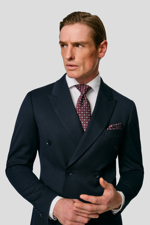 PRESTIGE navy dobbeltradet blazer