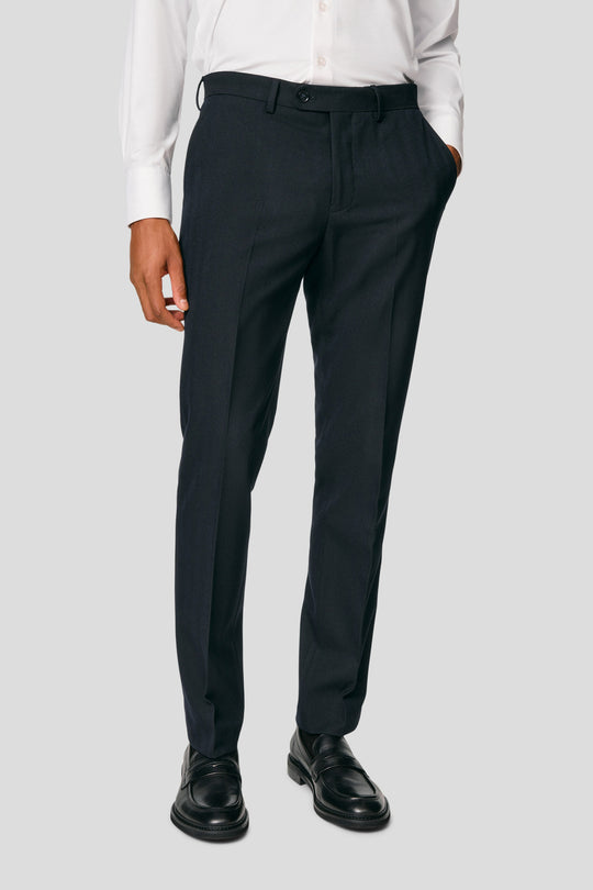 PRESTIGE navy three-piece jakkesæt med sildeben PRESTIGE