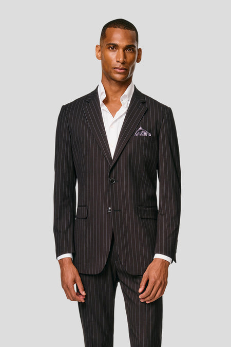 PRESTIGE schwarzer Blazer mit Nadelstreifen