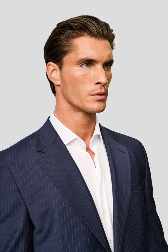 PREMIUM navy blazer med nålestriber MBO