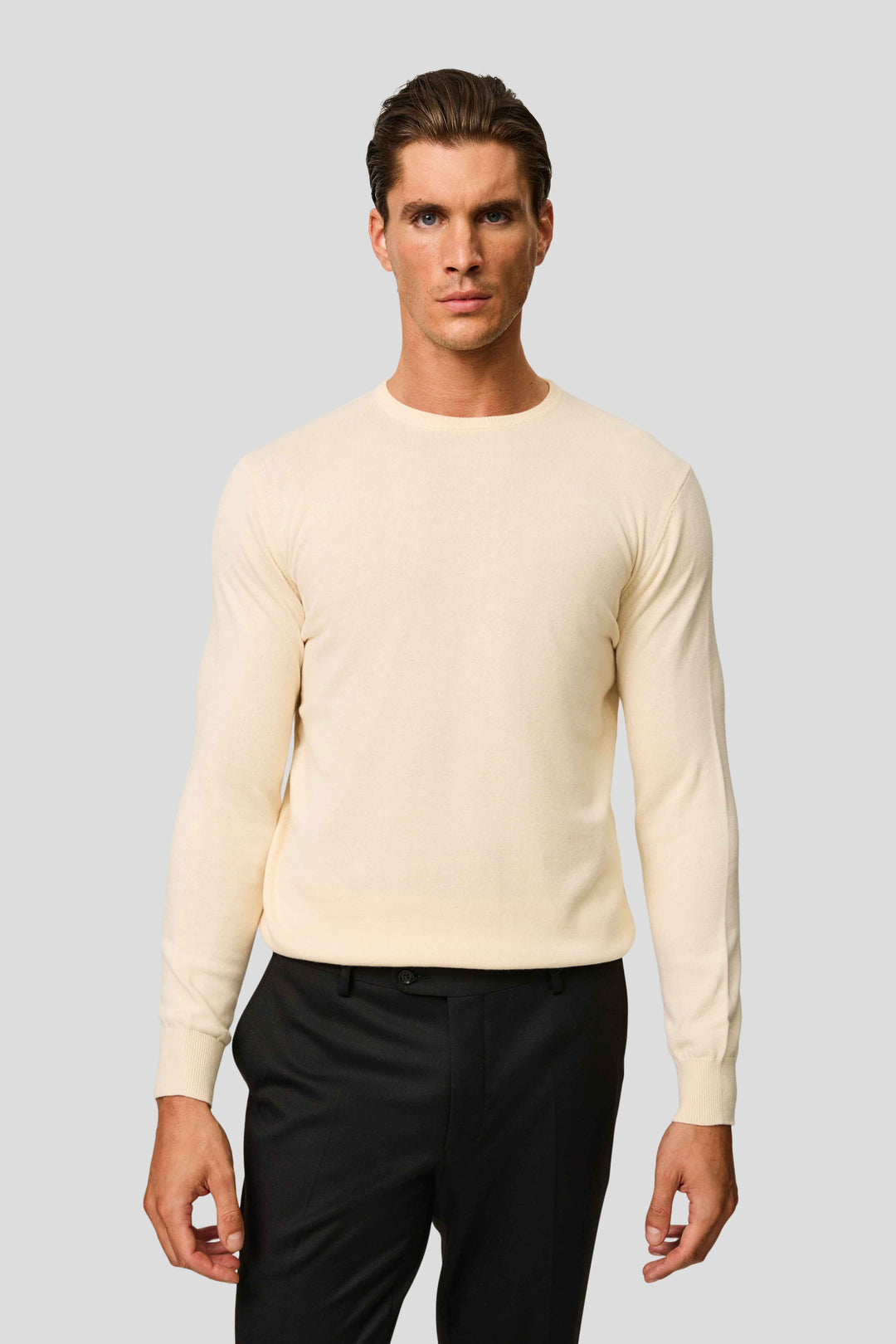 Off-white o-neck striktrøje HVIID