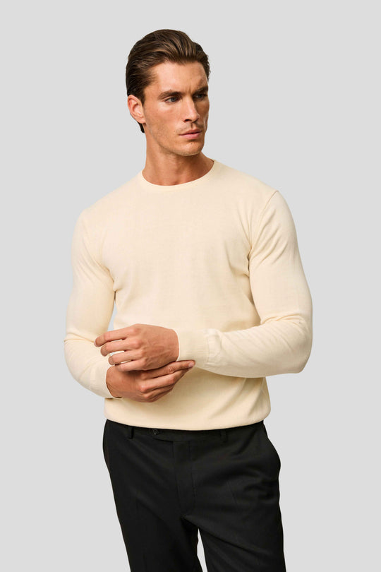 Off-white o-neck striktrøje HVIID