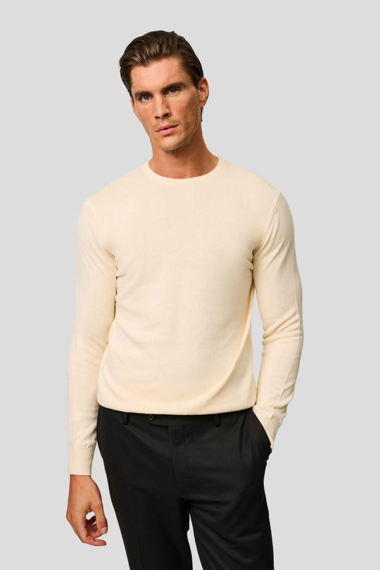 Off-white o-neck striktrøje HVIID