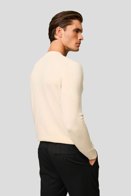 Off-white o-neck striktrøje HVIID