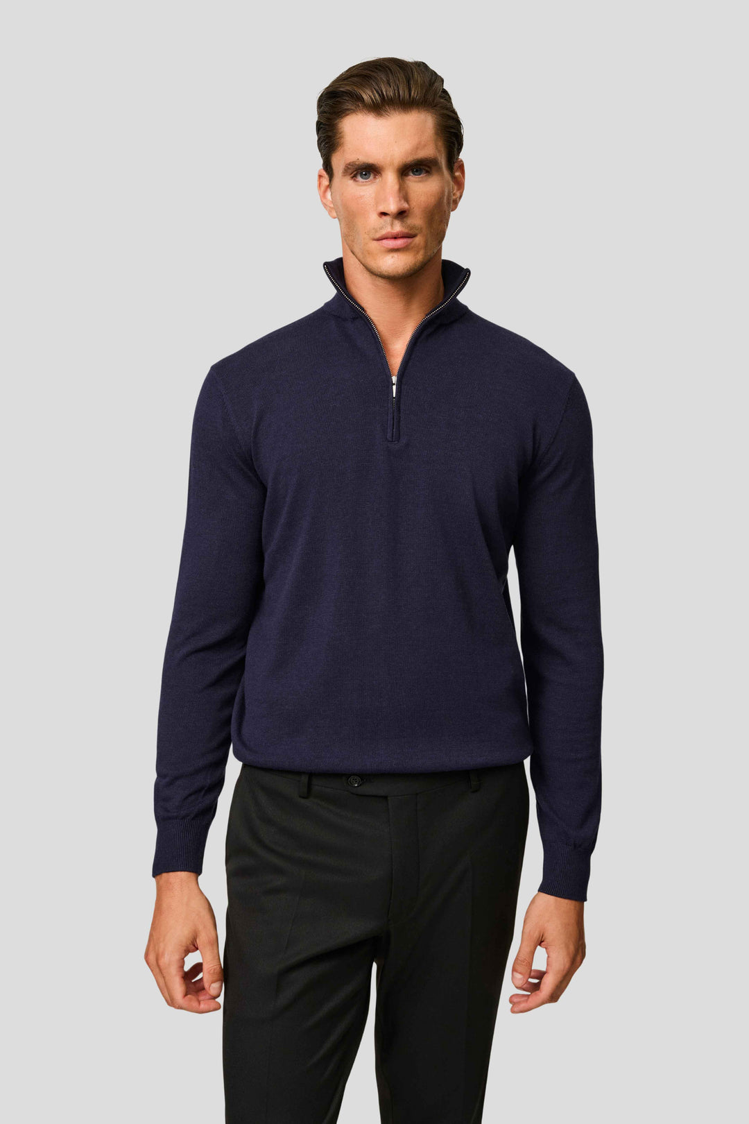 Navy half-zip striktrøje HVIID