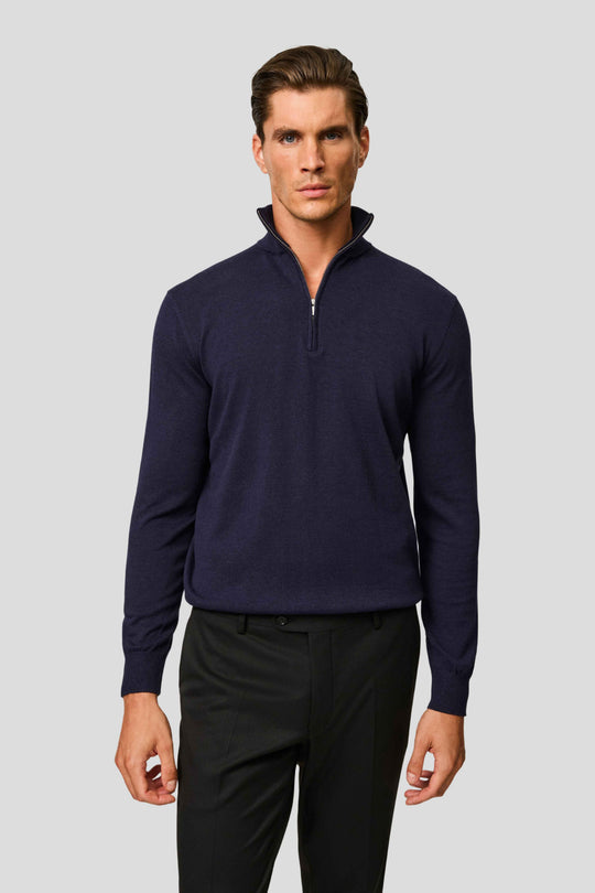 Navy half-zip striktrøje HVIID