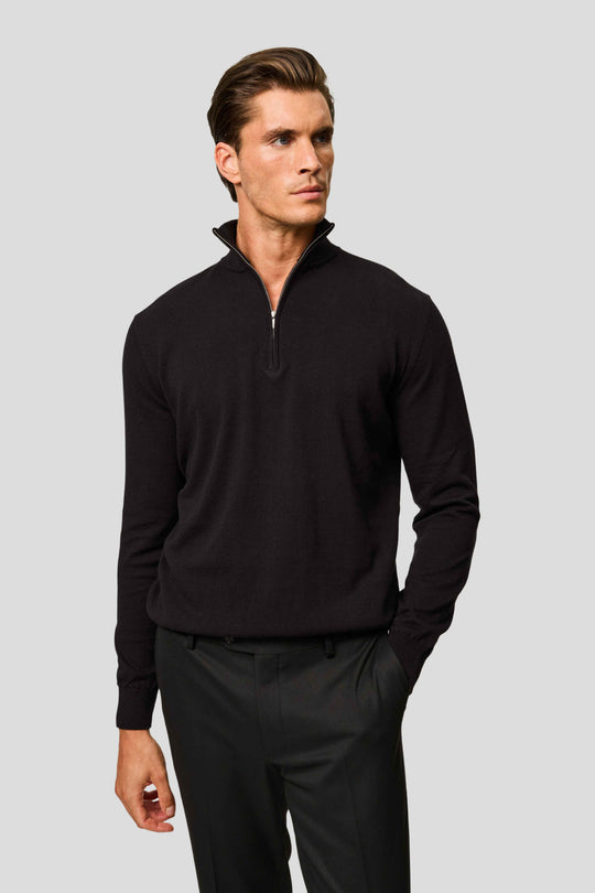 Sort half-zip striktrøje HVIID