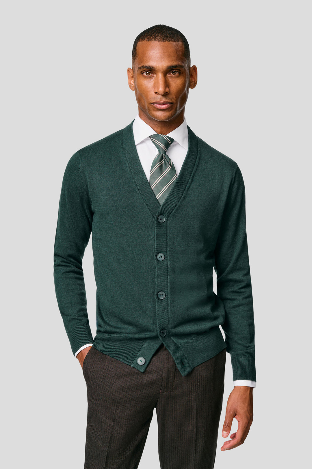 Mørkegrøn cardigan HVIID