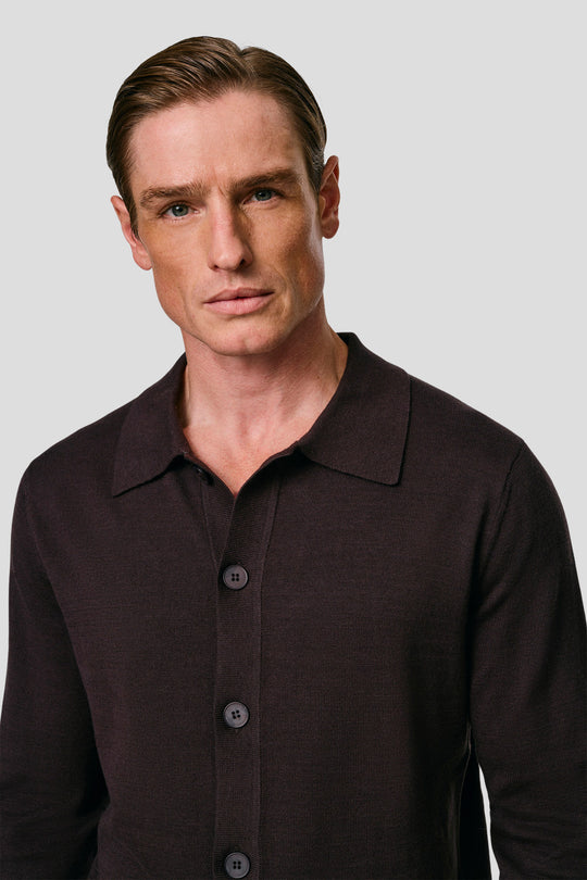 Brun polo cardigan HVIID