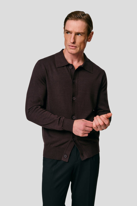 Brun polo cardigan HVIID