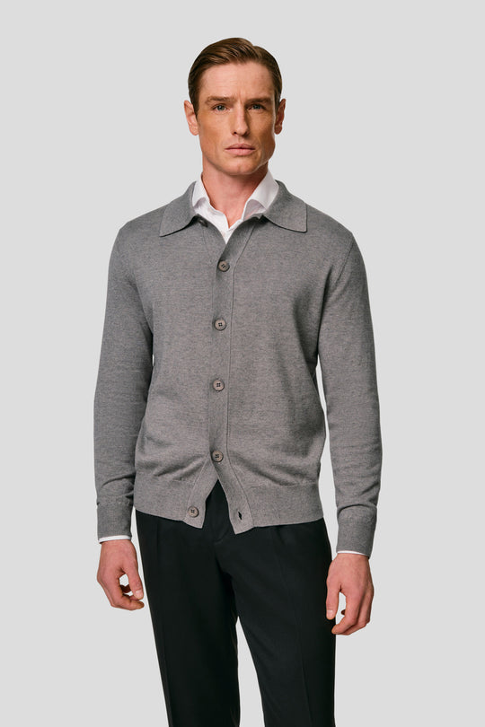 Grå polo cardigan HVIID