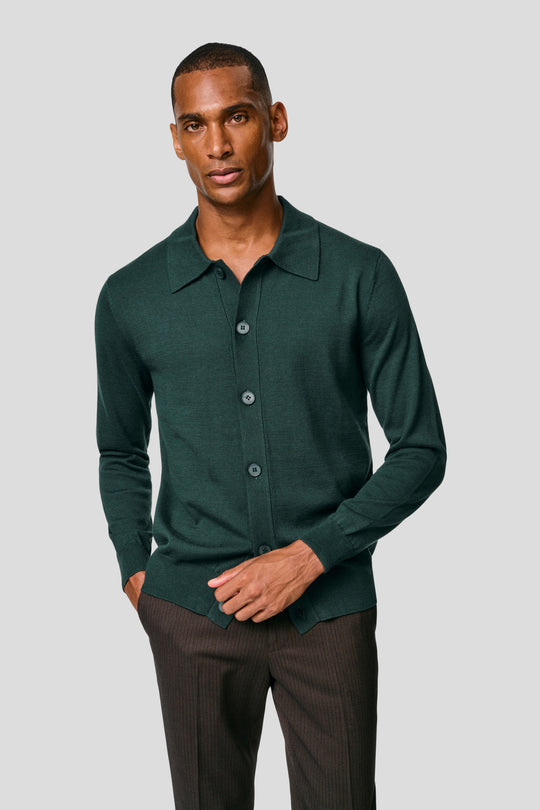 Mørkegrøn polo cardigan HVIID