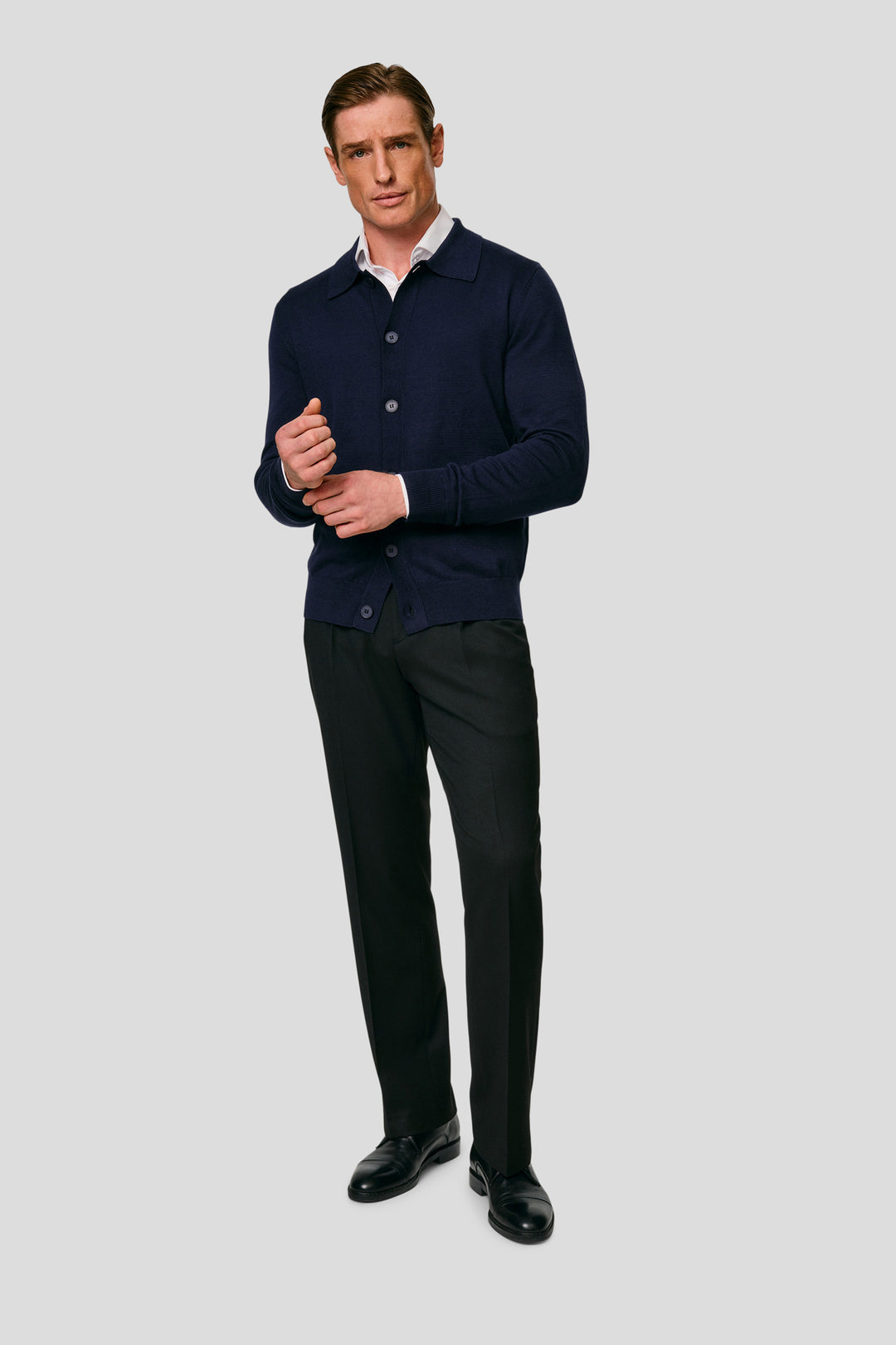 Navy polo cardigan HVIID