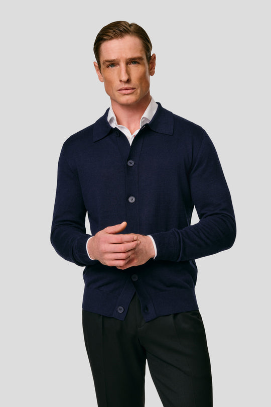 Navy polo cardigan HVIID