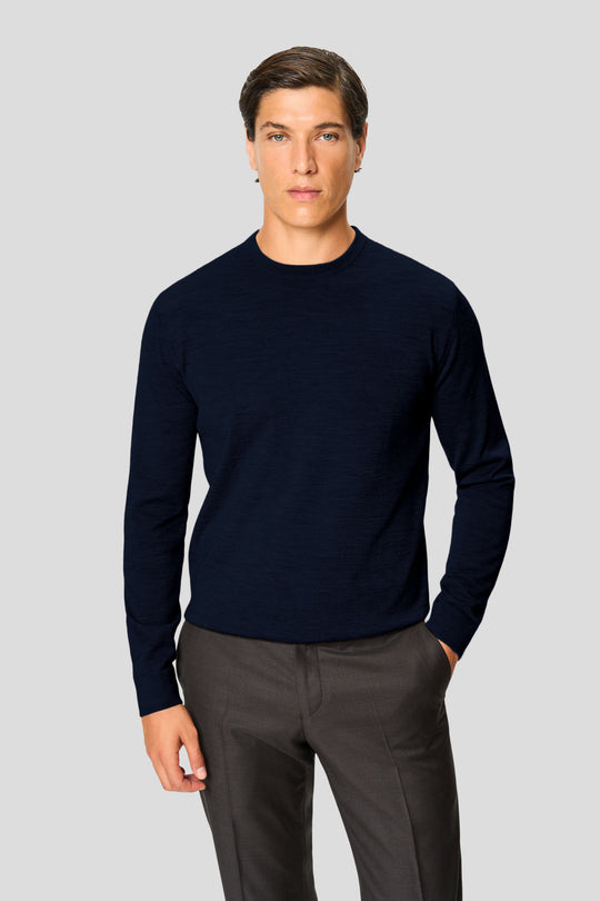 Navy merino crew neck