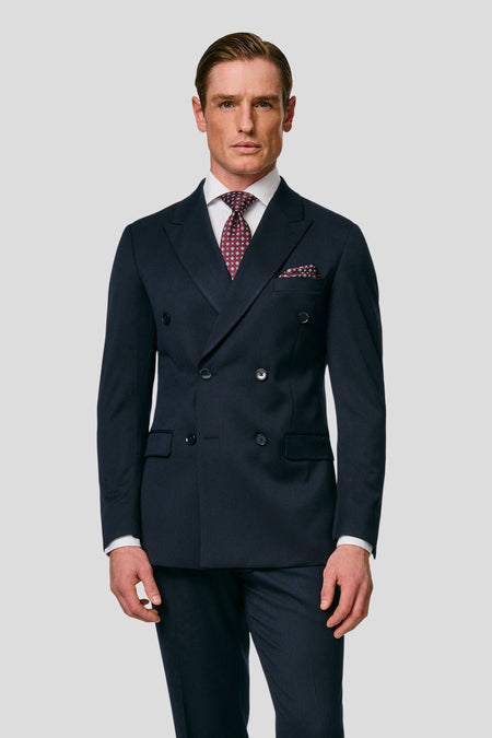 PRESTIGE navy dobbeltradet blazer