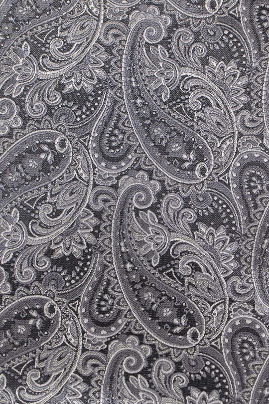 Sort & hvid lommeklud med paisley PVD