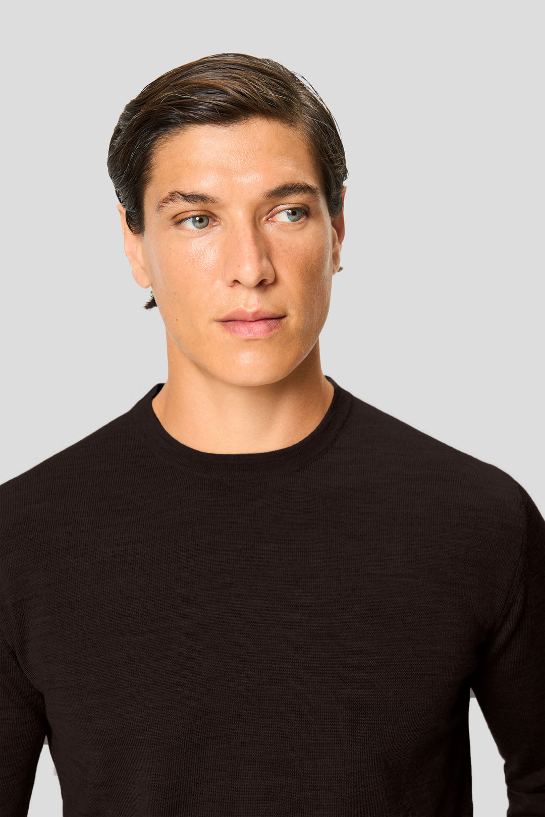 Brun merino crew neck